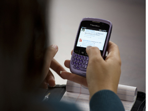 Woman with Blackberry