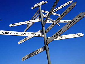 Signposts pointing in all different directions